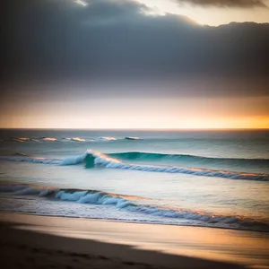 Golden Sunset Over Tropical Beach