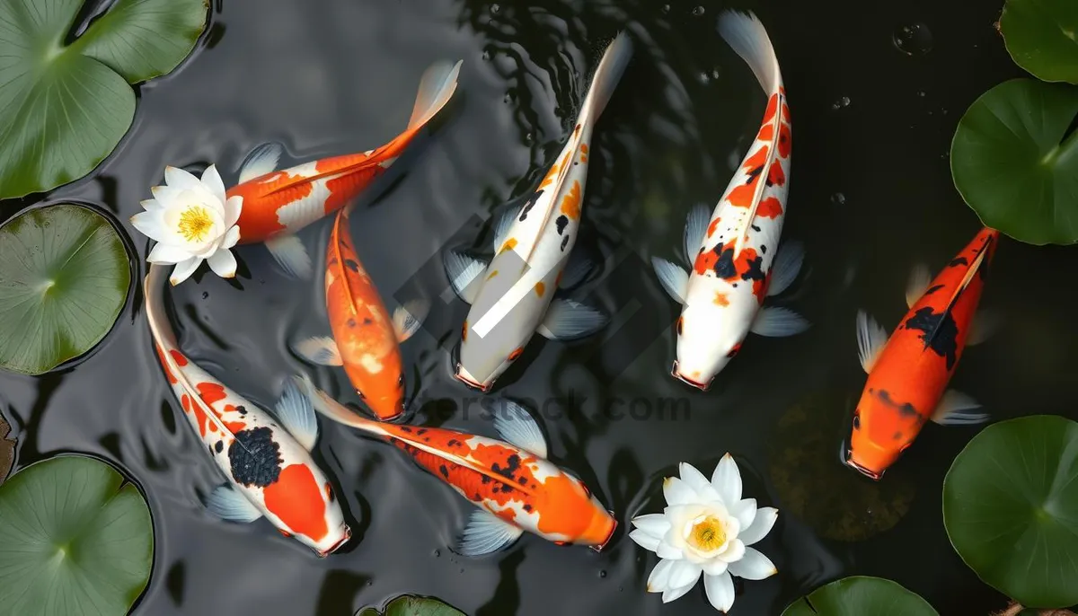 Picture of Underwater School of Colorful Fish.