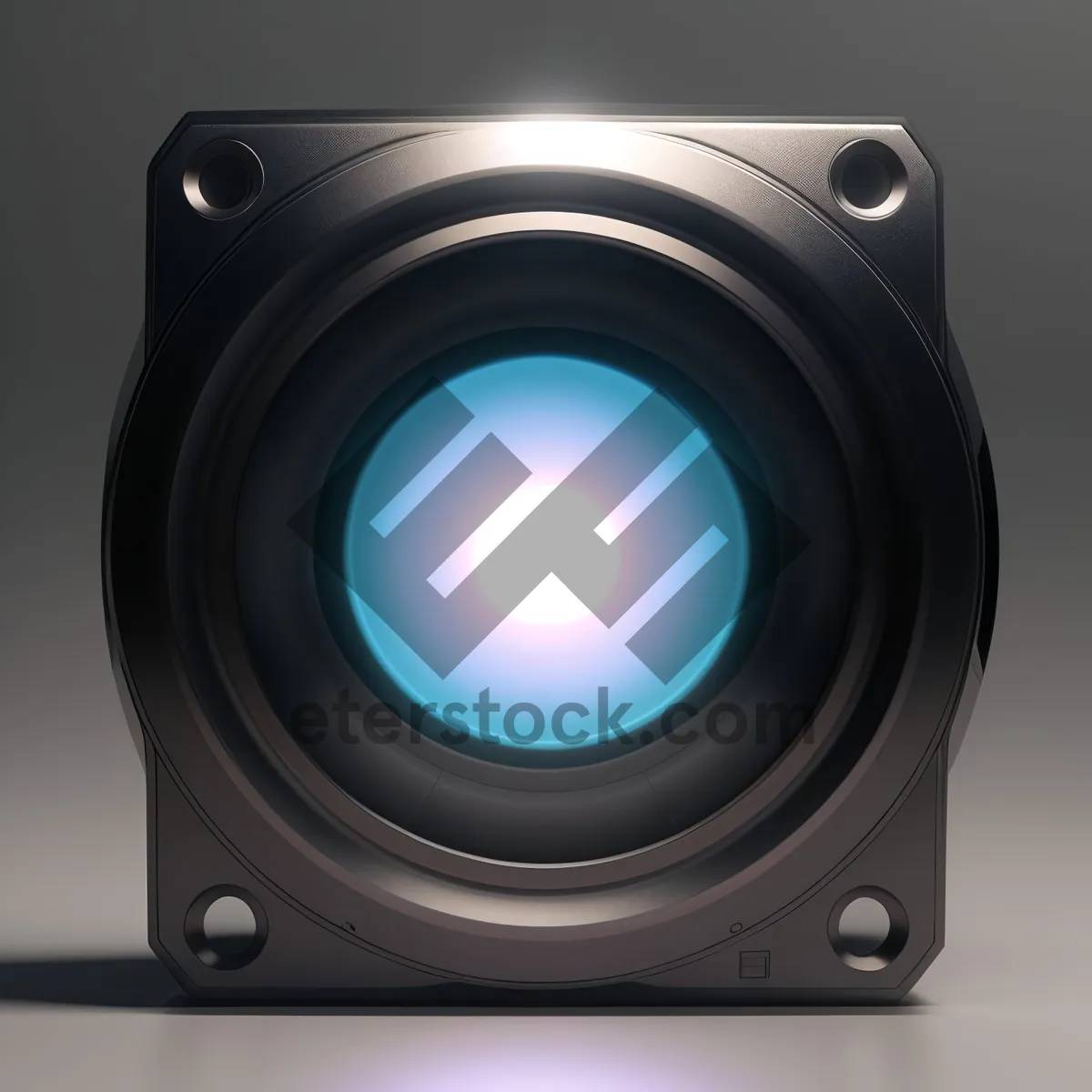 Picture of Modern Black Stereo Speaker with Powerful Bass