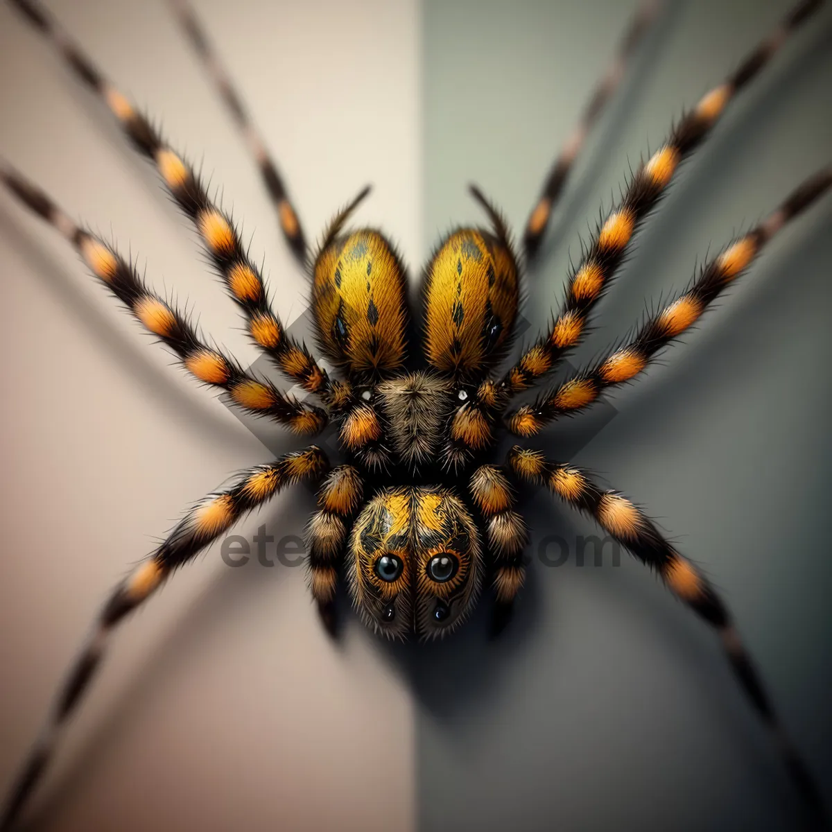 Picture of Black and Gold Garden Spider on Flower