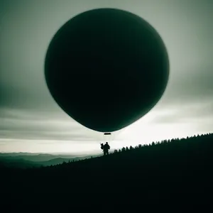 Colorful Hot Air Balloon Soaring through the Sky