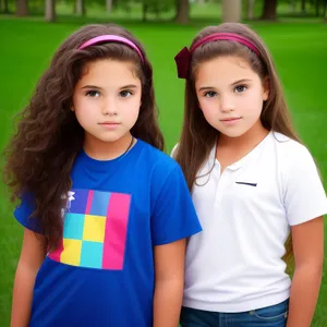 Cheerful student siblings posing happily together.