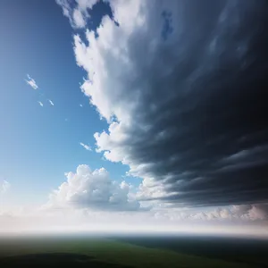 Serene Summer Sky with Fluffy Cumulus Clouds