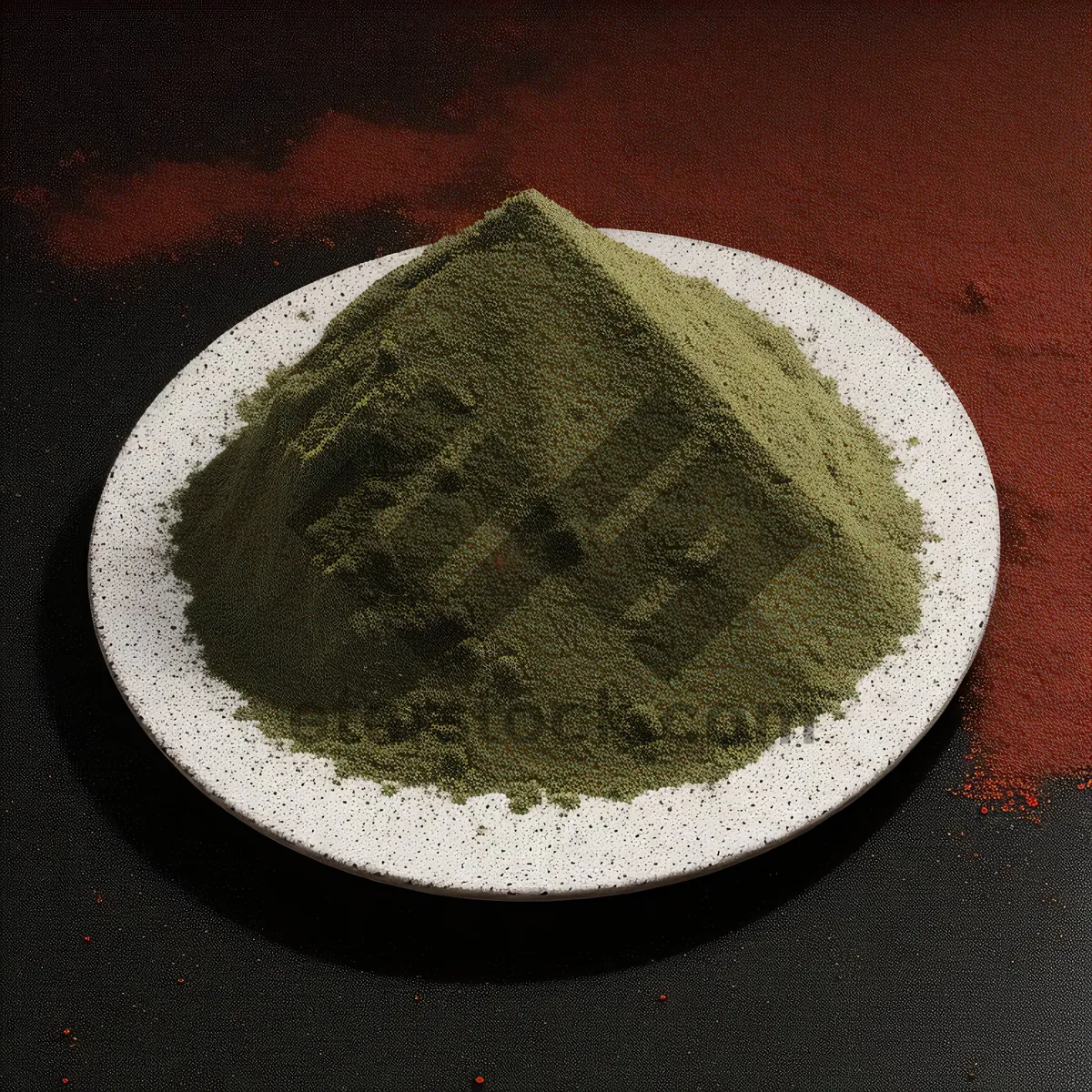 Picture of Brown bread and tea powder on breakfast table.