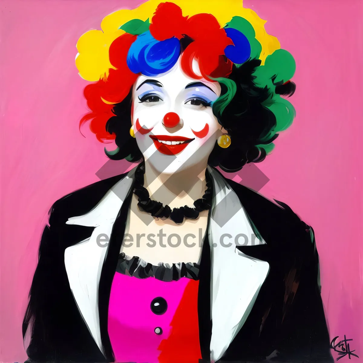 Picture of Hilarious Comedian in Comical Clown Costume