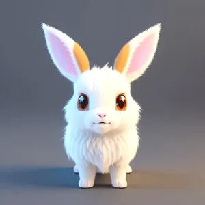 Fluffy Bunny Portrait in Studio Setting