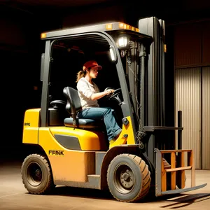 Industrial Cargo Transport: Heavy-duty Forklift in Warehouse