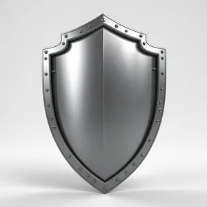 Metal heart emblem design icon logo shield