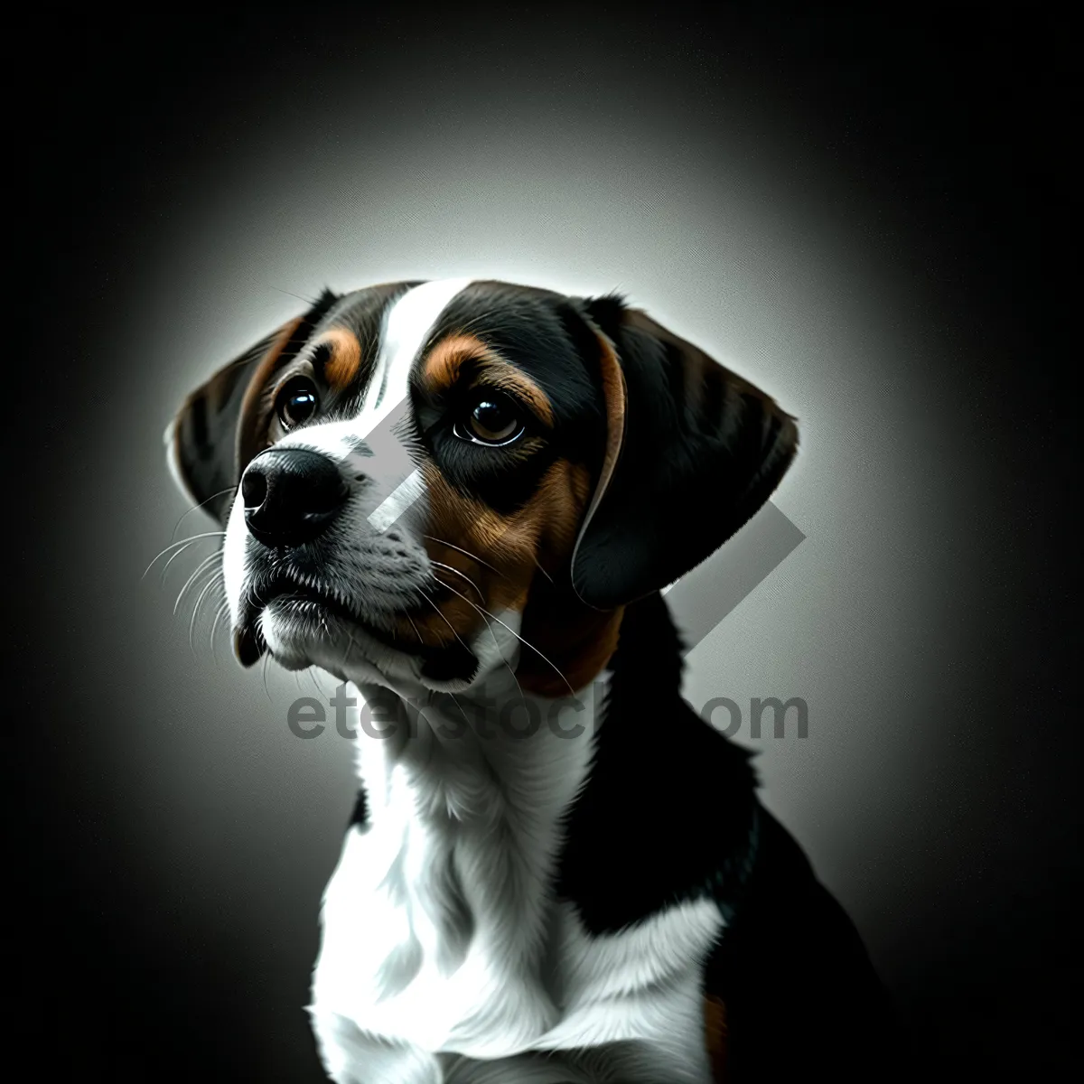 Picture of Cute Beagle Puppy Studio Portrait