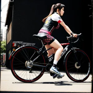 Active cyclist enjoying summer mountain biking adventure outdoors.