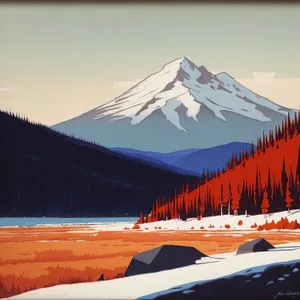 Majestic Winter Wonderland: Snowy Mountain Peak