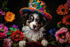 Adorable Border Collie puppy in portrait