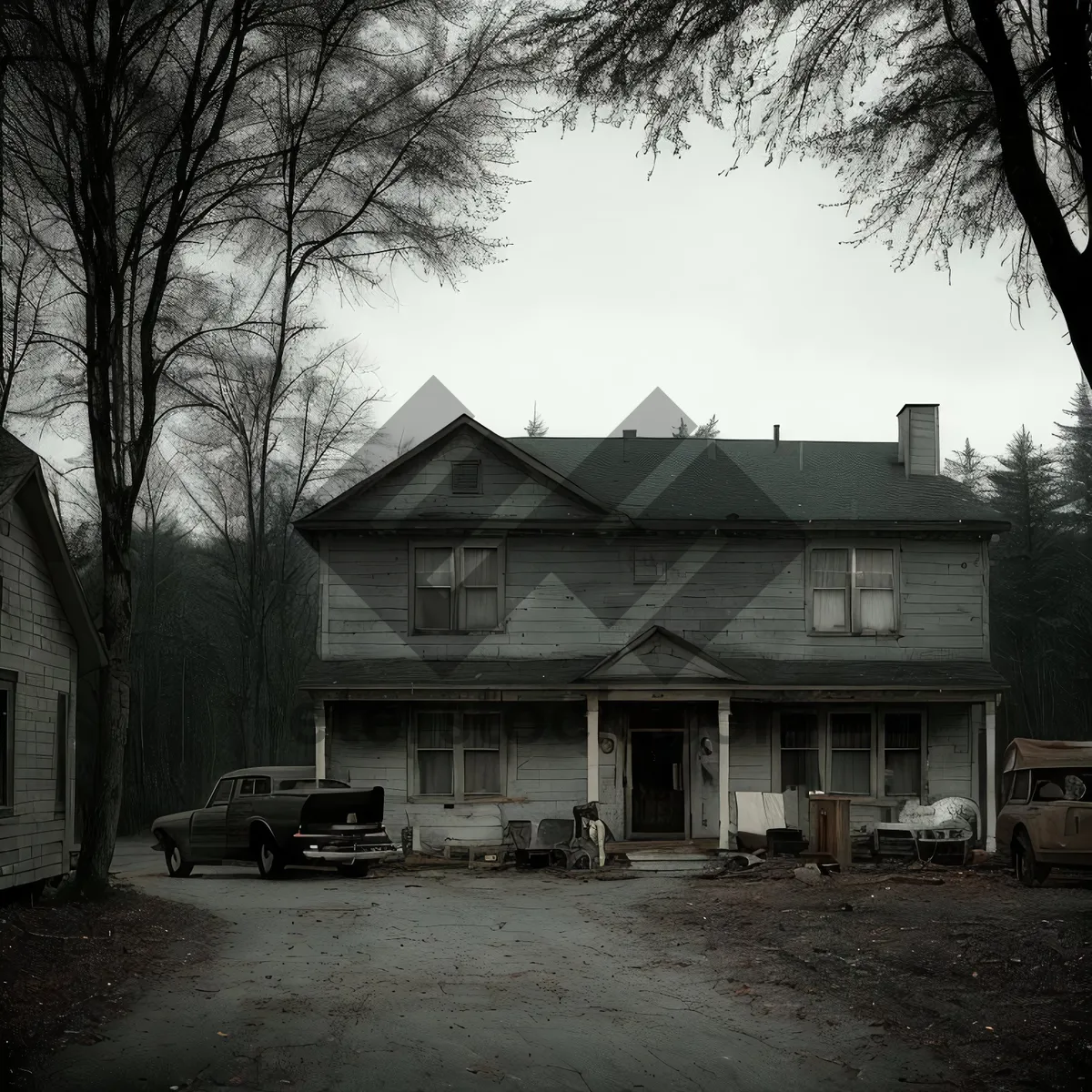 Picture of New Brick Home with Sprawling Yard and Sky View