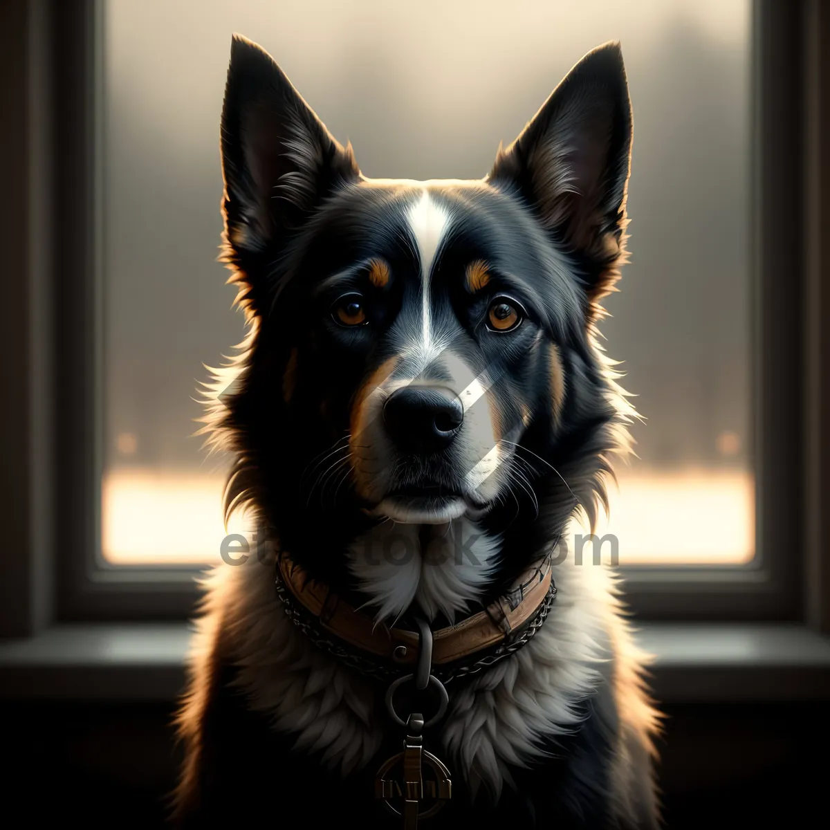 Picture of Adorable Border Collie Shepherd Dog Portrait