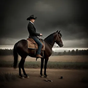 Rider on horseback with stock saddle