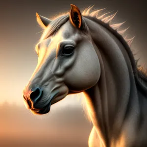 Stunning Black Stallion Portrait with Majestic Head