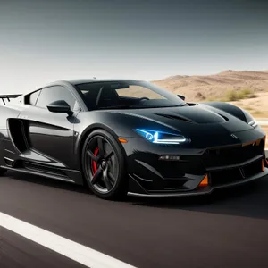 Speedy Luxury Sports Car on Asphalt Road