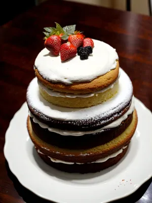 Delicious Berry-Filled Chocolate Cake with Sweet Sauce