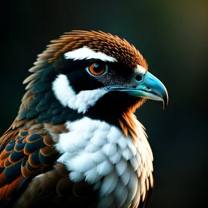 Wildlife bird with majestic brown feathers and alert eyes