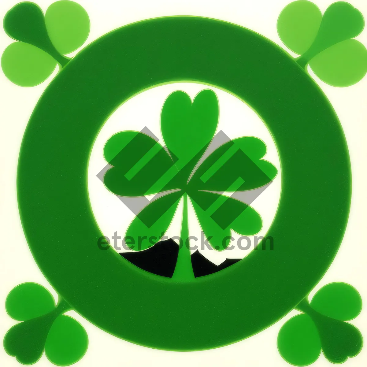 Picture of Glossy Eco Icons Set: Tree, Leaf, Recycle, Clover