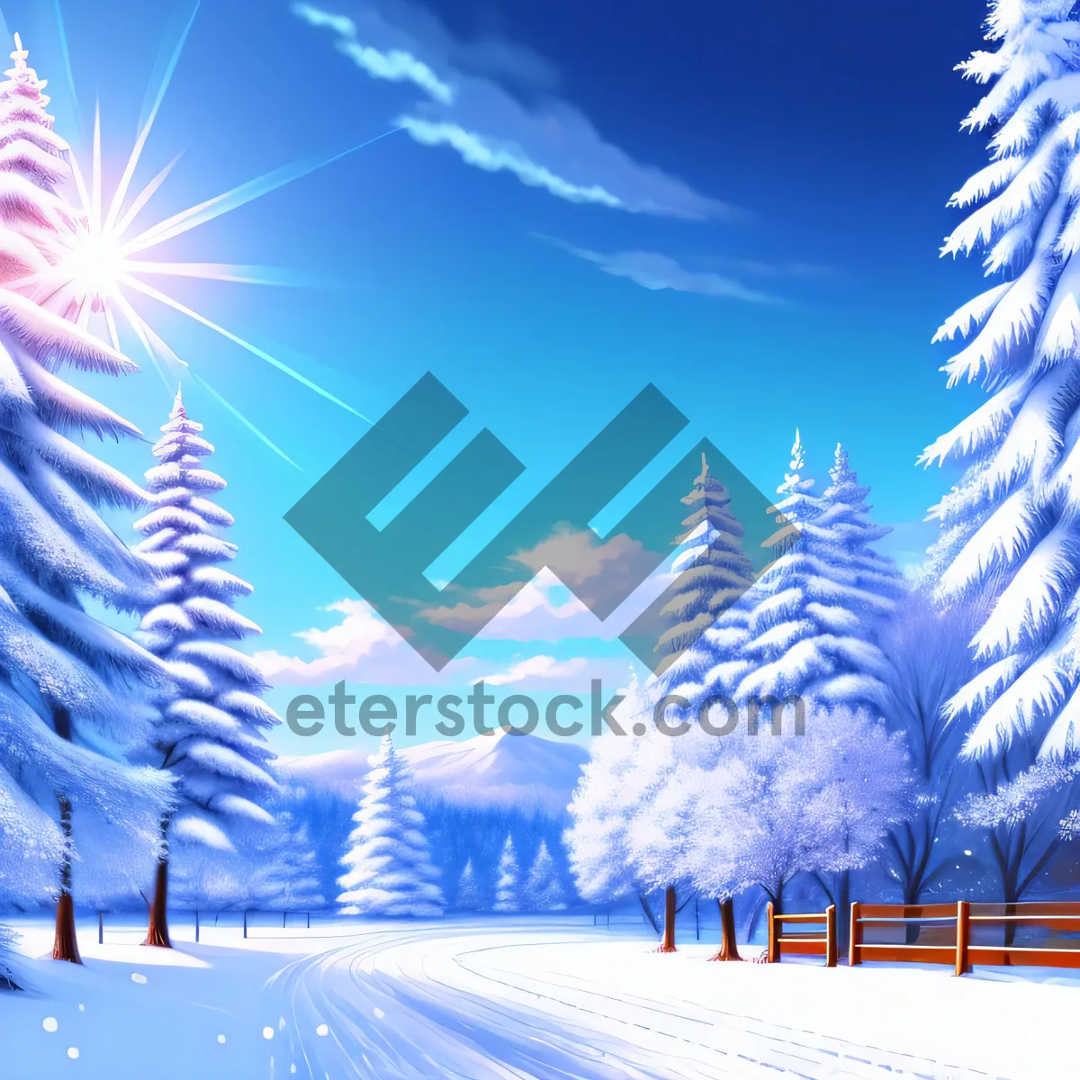 Picture of Frosty Fir Snowflake Winter Wonderland