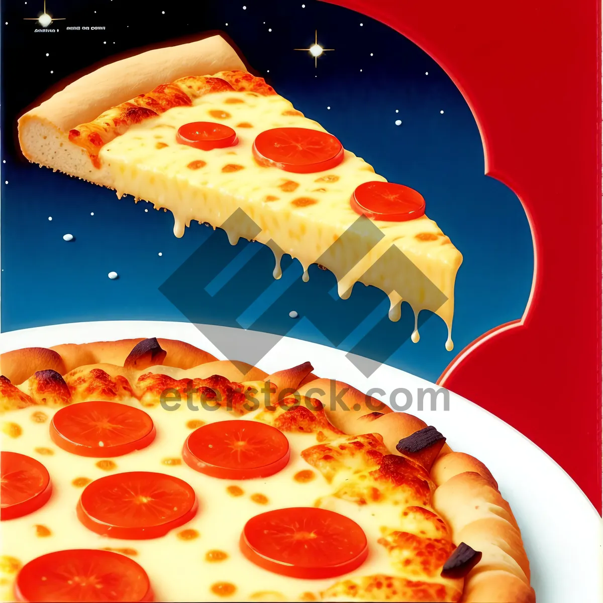 Picture of Delicious Gourmet Pizza on a Plate