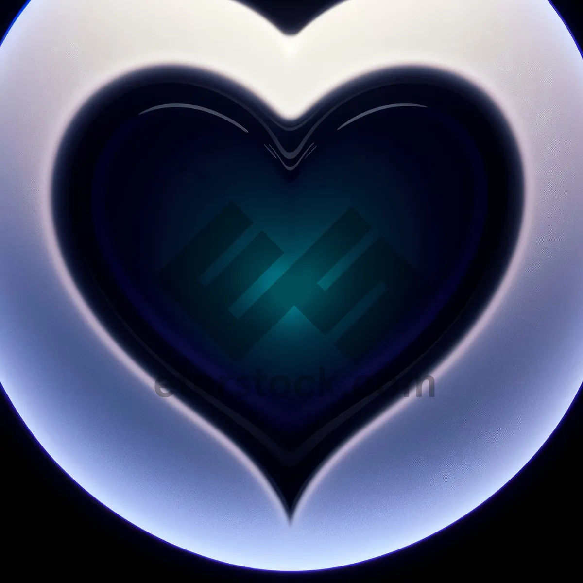 Picture of Shiny Heart Button Icon with 3D Glass Design