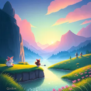 Serene Sunset over the Glowing Sea