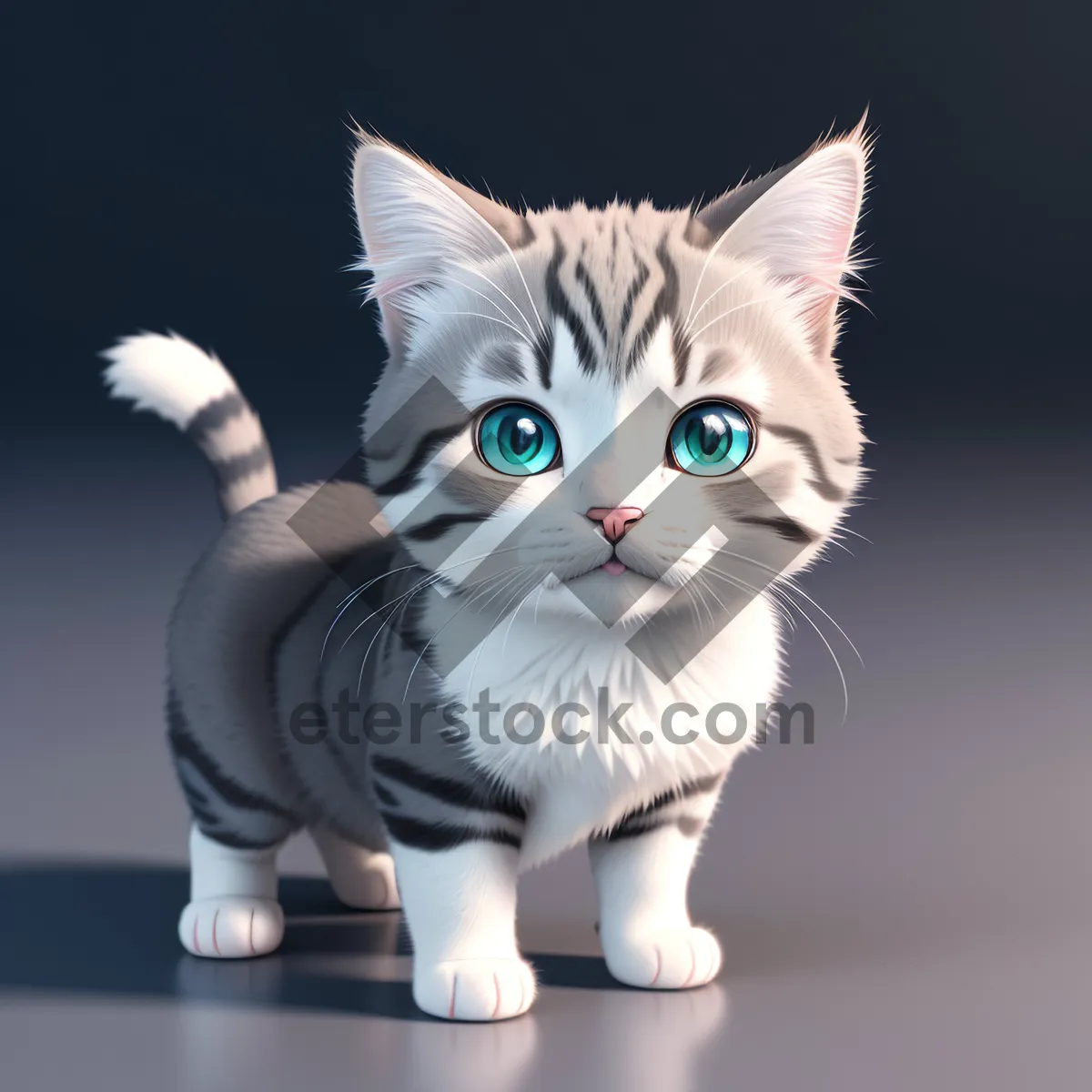 Picture of Cute Furry Kitty with Adorable Eyes