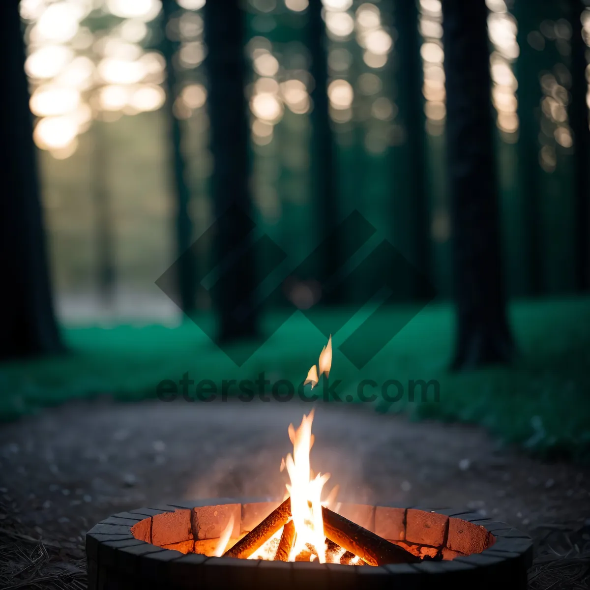 Picture of Fiery Glow: Candlelit Dutch Oven Illuminates the Darkness