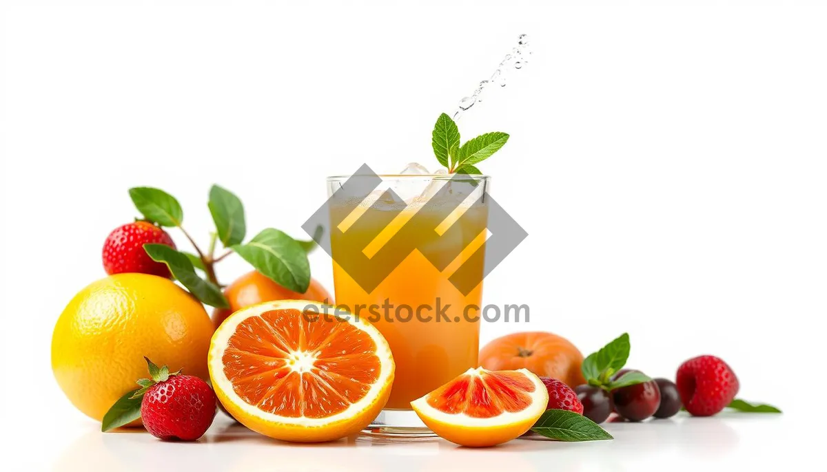 Picture of Healthy Vegetable Plate with Fresh Citrus Drink