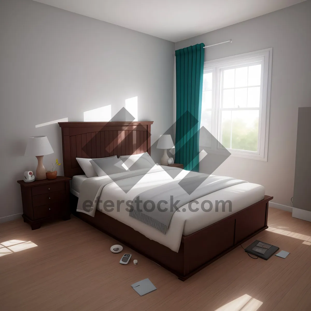 Picture of Modern Bedroom with Cozy Furniture and Stylish Lighting