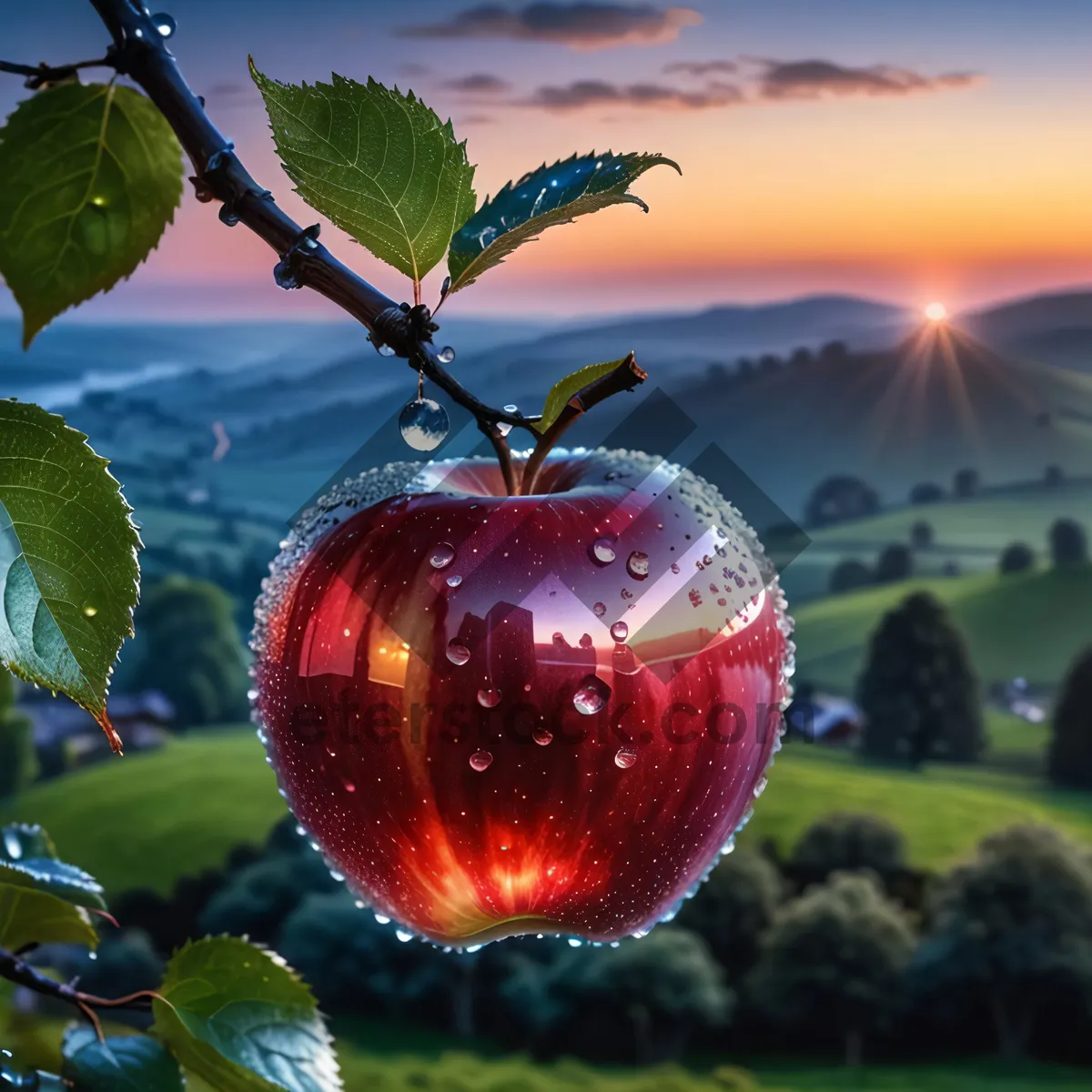 Picture of Fresh and juicy cherry apple for a diet