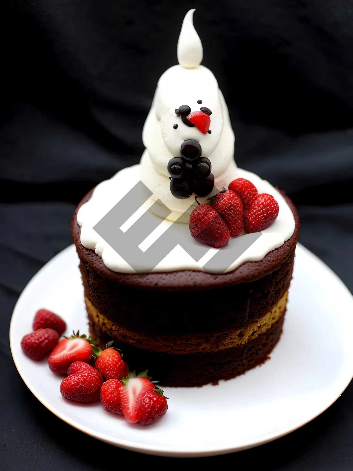 Picture of Delicious Berry Chocolate Cake with Fresh Cream