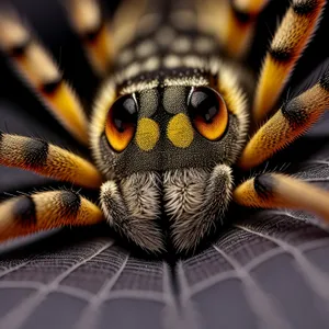 Black and Gold Arachnid Close-Up