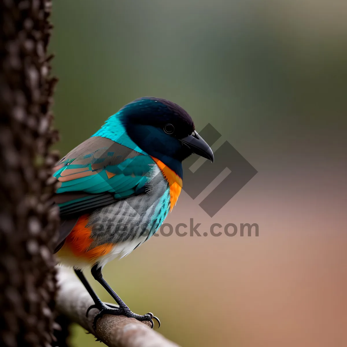 Picture of Vibrant Parrot Perched on Tree Branch