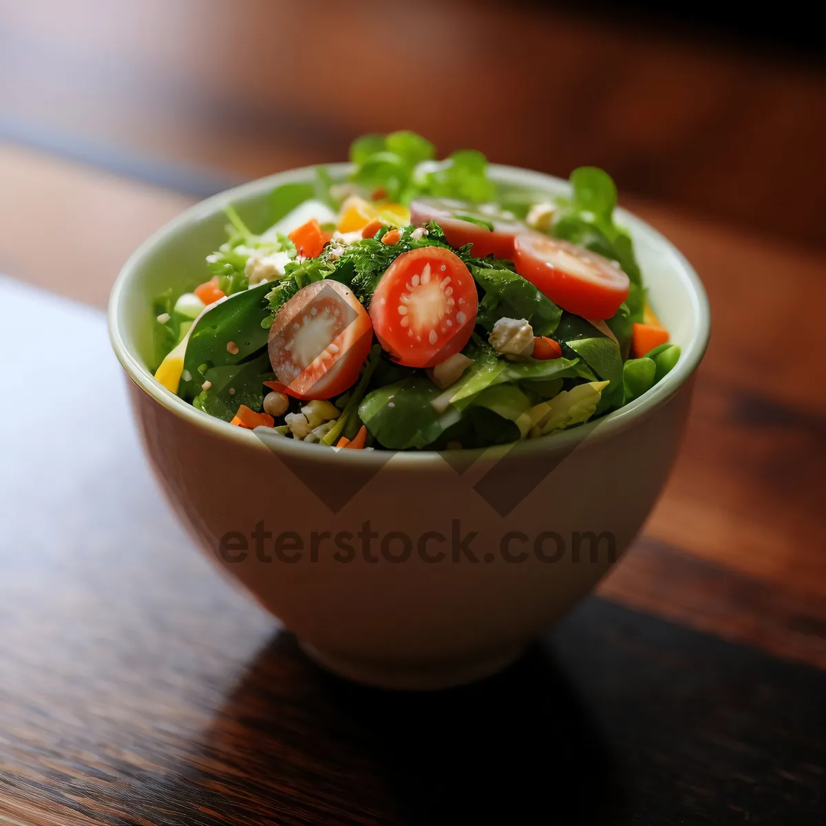 Picture of Delicious Vegetarian Vegetable Salad Bowl with Fresh Berry