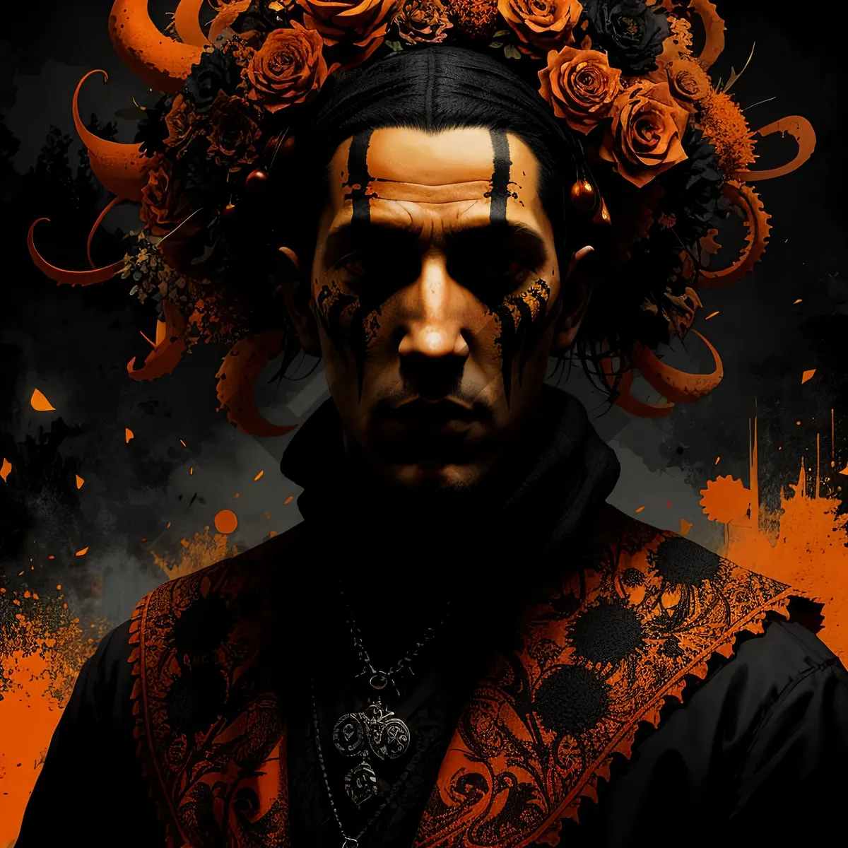 Picture of Sorcerer portrait in dark, comic book style