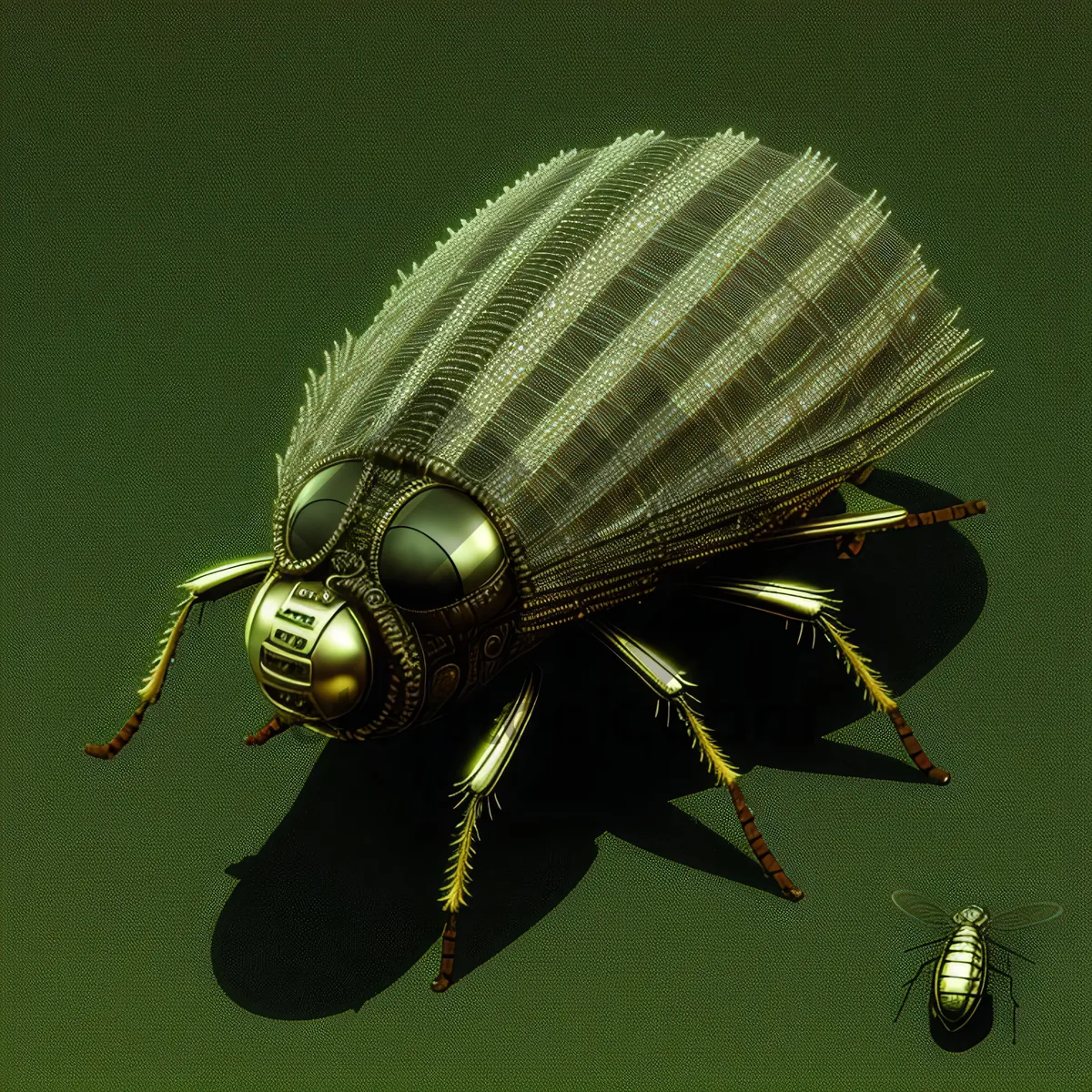 Picture of Vibrant Yellow Ladybug on Leaf