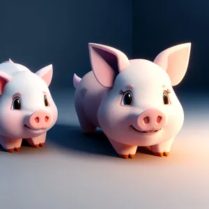 Pink Piggy Bank With Savings and Coins
