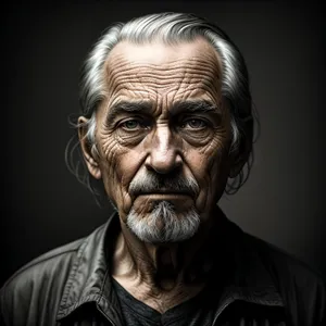 Serious and Handsome Black Senior Man Portrait