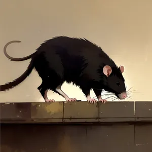 Cute Black Mammal with Fluffy Fur