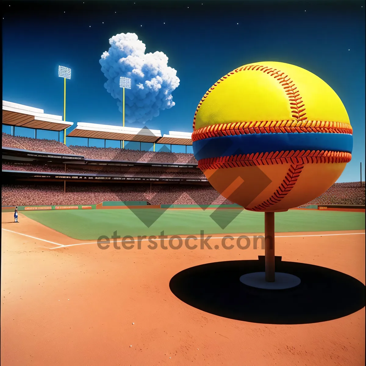 Picture of Baseball Glove on Grass - Sports Equipment