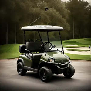 Outdoor Golf Cart on Green Course