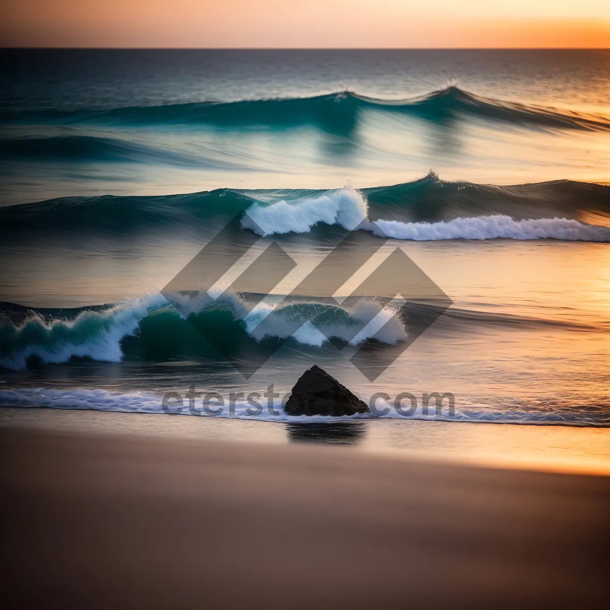 Picture of Tranquil Sunset Over Ocean's Horizon