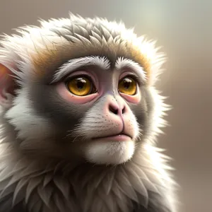 Feline Gaze: Captivating Primate's Wild Kitty Stares