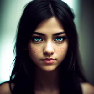 Sultry Brunette Model with Captivating Eyes