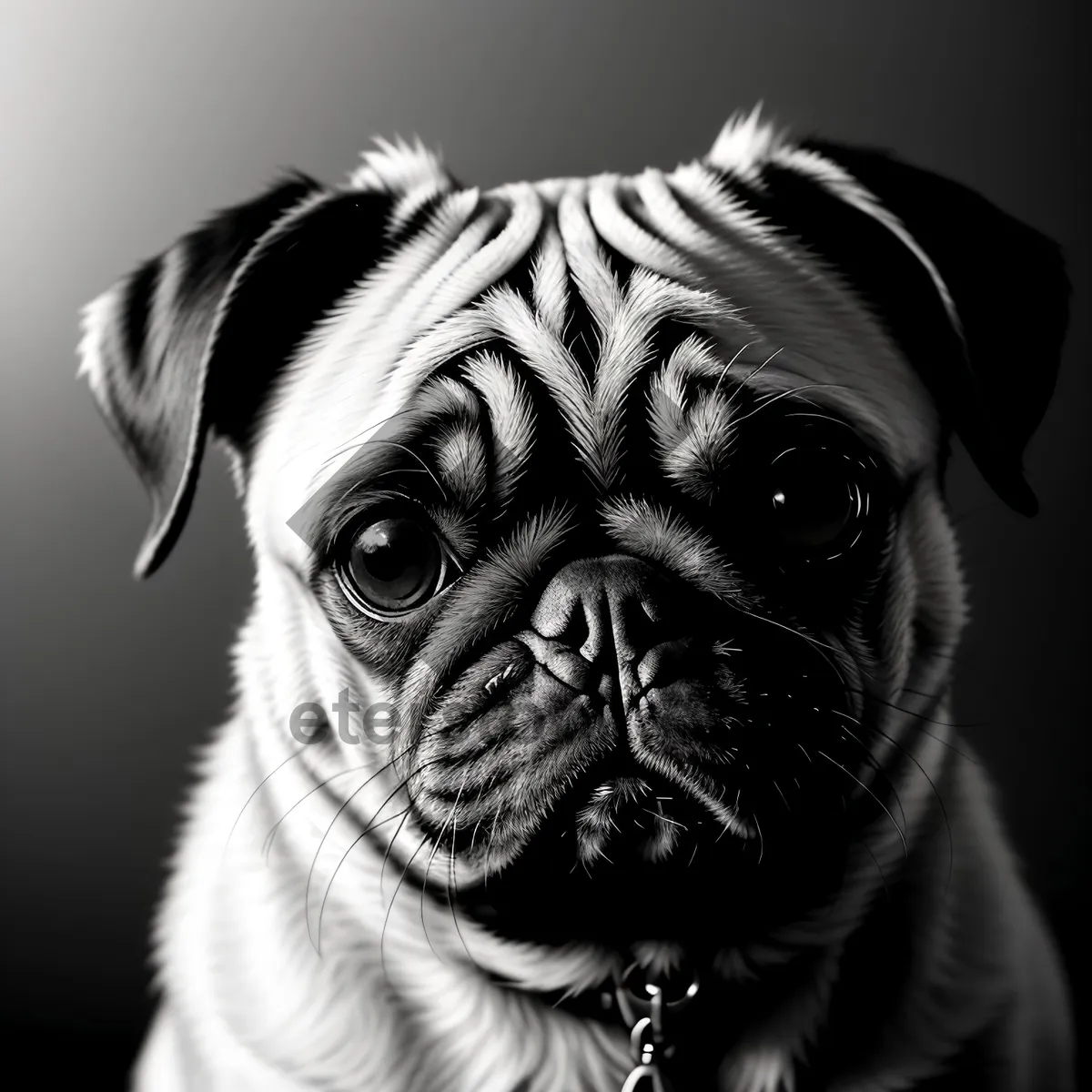 Picture of Adorable Pug Portrait: A Cute and Funny Canine Companion