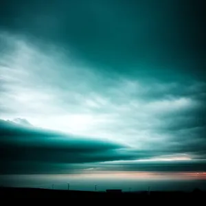 Vibrant Sunset Sky Over Scenic Horizon