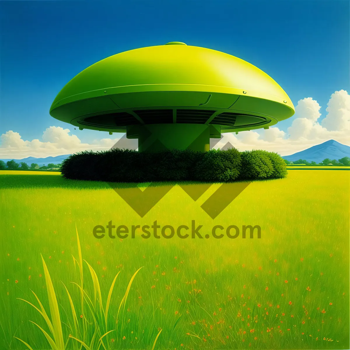 Picture of Vibrant green meadow under a sunny sky